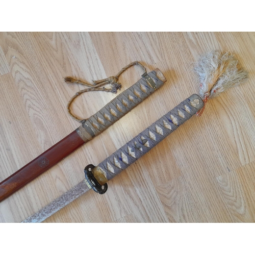 346 - Souvenir Samurai Sword in Sheath. Blade Requires Cleaning. 107cm Long.