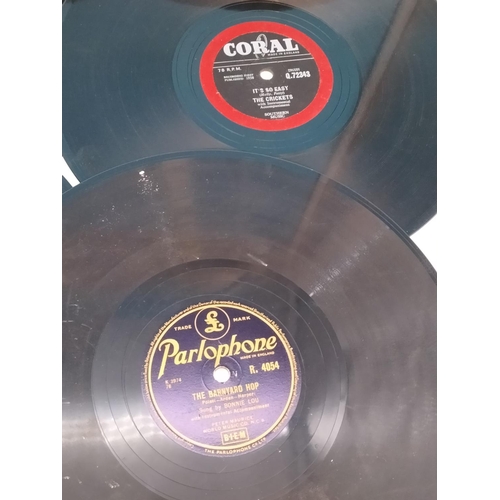 384 - Buddy Holly and The Crickets Collection of 78rpm Shellac Records (10) on the Coral Label.