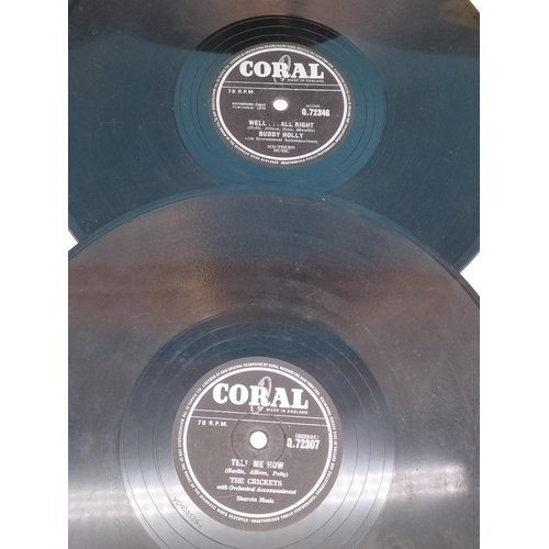 384 - Buddy Holly and The Crickets Collection of 78rpm Shellac Records (10) on the Coral Label.