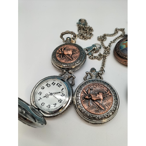 390 - Large Quantity of Mixed Military Related Modern Pocket Watches plus Pin Badge.