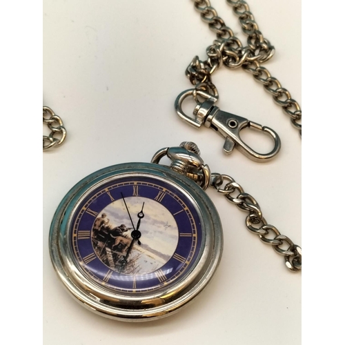 390 - Large Quantity of Mixed Military Related Modern Pocket Watches plus Pin Badge.