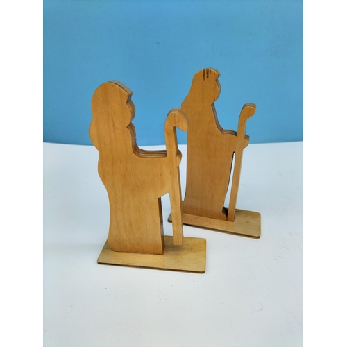 396 - Vintage Wooden Nativity Set. Tallest 14cm.