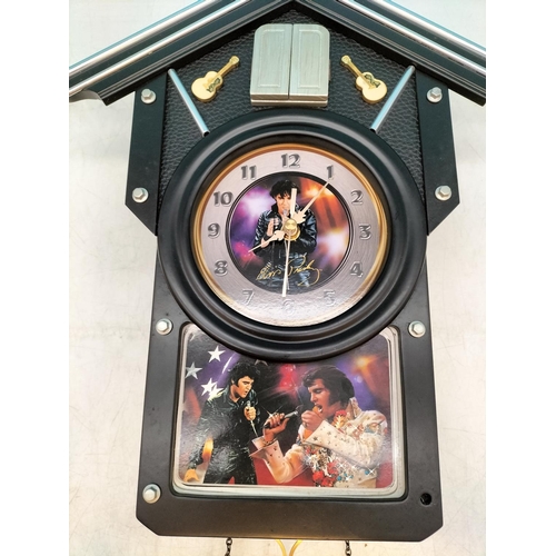 397 - Elvis Presley 'For All Time' Cuckoo Clock W/O. 52cm High x 31cm x 10cm. Commemorating the 40th Anniv... 