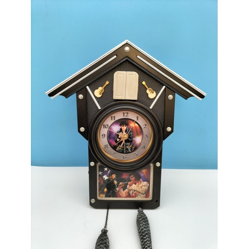 397 - Elvis Presley 'For All Time' Cuckoo Clock W/O. 52cm High x 31cm x 10cm. Commemorating the 40th Anniv... 