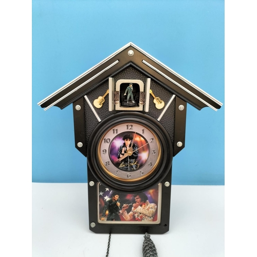 397 - Elvis Presley 'For All Time' Cuckoo Clock W/O. 52cm High x 31cm x 10cm. Commemorating the 40th Anniv... 