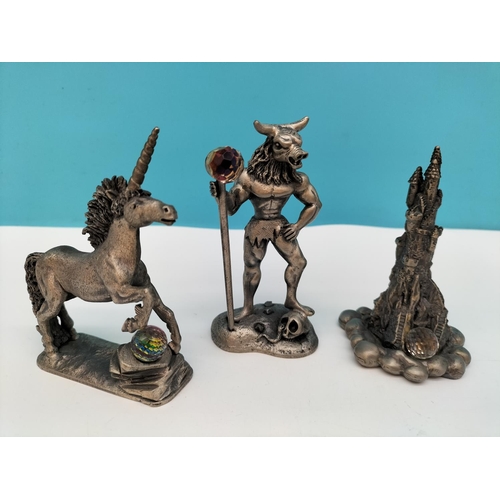 506 - Tudor Mint Pewter Figures (5) to include 'The Sentry' GR02, The Unicorn, The Minotaur, The Castle in... 