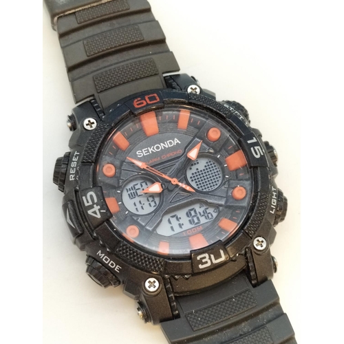 507 - Sekonda 100MT Alarm Chrono Digital Watch Model 1037.