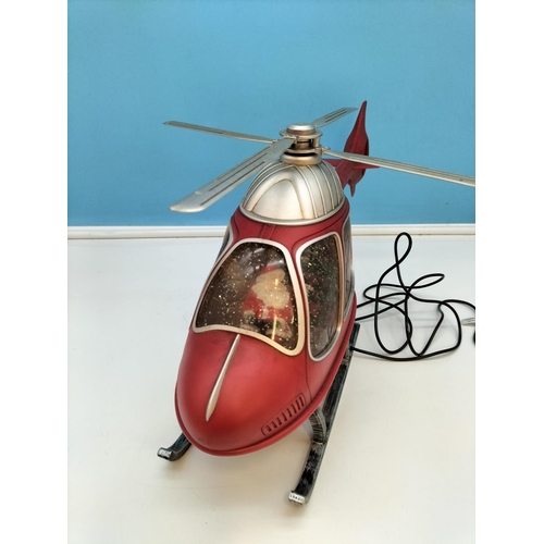 60 - Boxed Indoor Christmas 'Santa in Helicopter' Decoration W/O. 22cm High, 47.5cm Long.