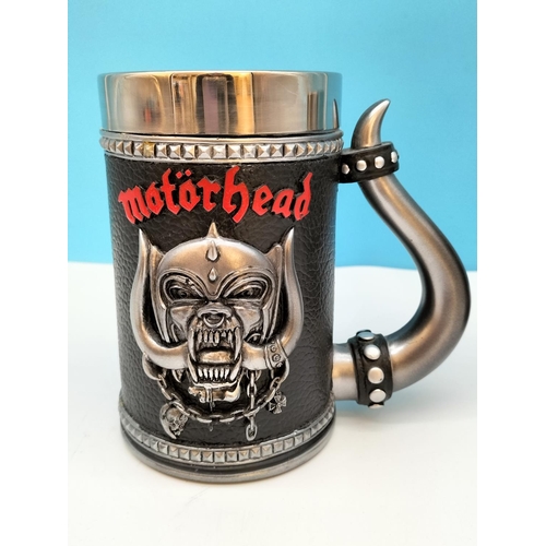 81 - Nemesis Now AC/DC Tankards (2) plus a Motorhead Tankard. Tallest 16cm