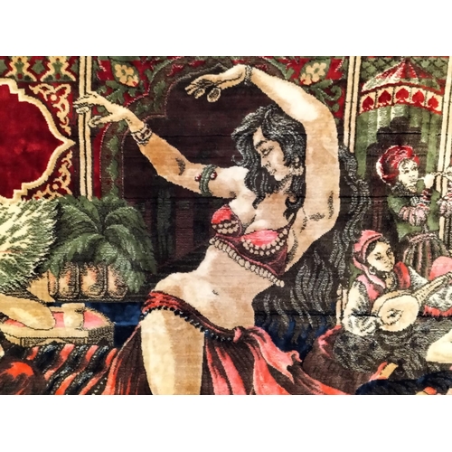 290 - Turkish Fabric Wall Hanging depicting a Belly Dancer. 172cm x 120cm.