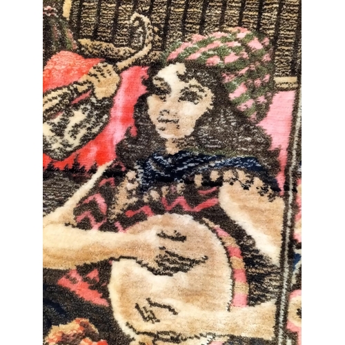 290 - Turkish Fabric Wall Hanging depicting a Belly Dancer. 172cm x 120cm.