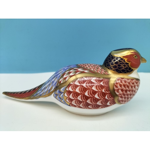 139 - Royal Crown Derby Collectors Guild 'Pheasant' Paperweight with Porcelain Stopper. Red Royal Crown De... 