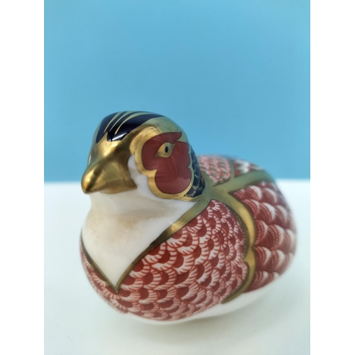 139 - Royal Crown Derby Collectors Guild 'Pheasant' Paperweight with Porcelain Stopper. Red Royal Crown De... 