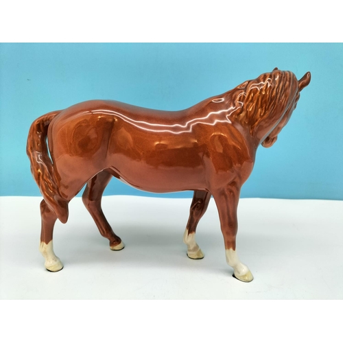 141 - Rare Beswick Figure of a Gloss Chestnut Mare/Horse. 17cm High x 23cm. (Slight Crazing to Front Left ... 