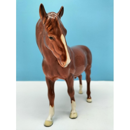 141 - Rare Beswick Figure of a Gloss Chestnut Mare/Horse. 17cm High x 23cm. (Slight Crazing to Front Left ... 