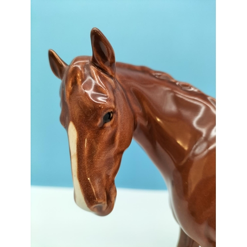 141 - Rare Beswick Figure of a Gloss Chestnut Mare/Horse. 17cm High x 23cm. (Slight Crazing to Front Left ... 