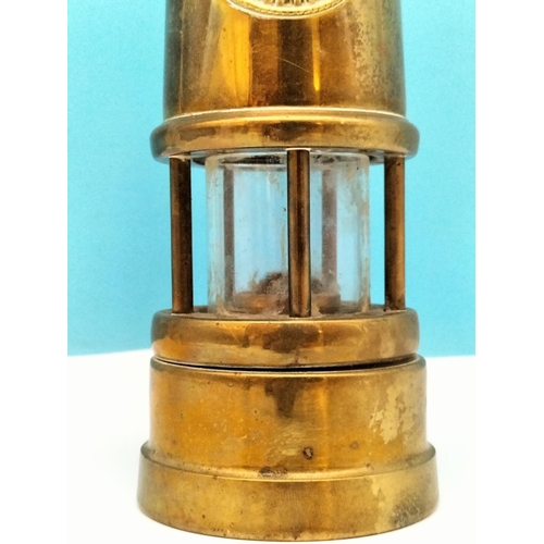 143 - Brass Cymru Welsh Musical Miners Lamp W/O. 16.5cm High.