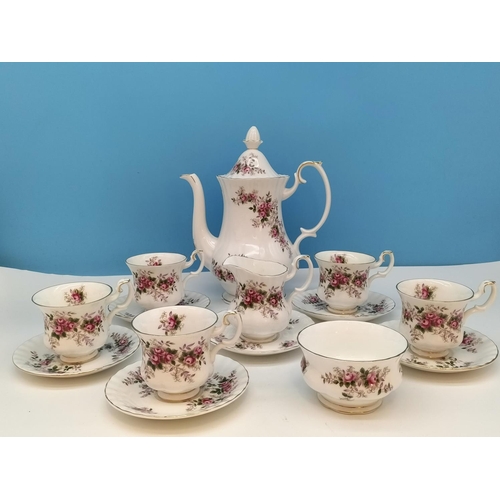 154 - Royal Albert Part 14 Piece Tea Set in the 'Lavender Rose' Pattern to include Coffee Pot, Cups (5), S... 