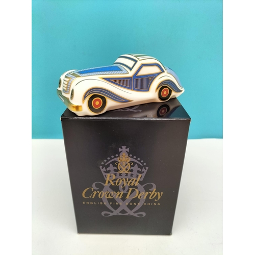 17 - Boxed Royal Crown Derby 'Car' Paperweight from the Treasures of Childhood Series. First Quality. The... 