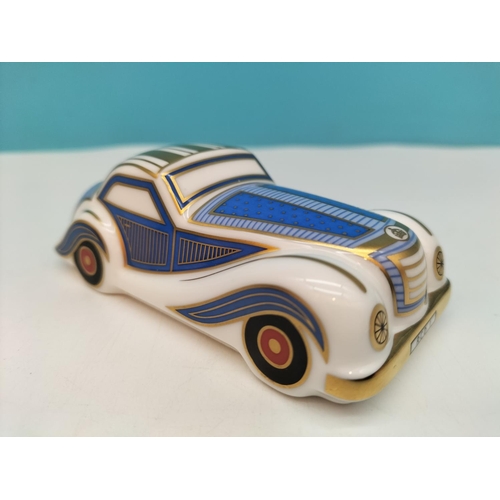 17 - Boxed Royal Crown Derby 'Car' Paperweight from the Treasures of Childhood Series. First Quality. The... 