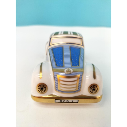 17 - Boxed Royal Crown Derby 'Car' Paperweight from the Treasures of Childhood Series. First Quality. The... 