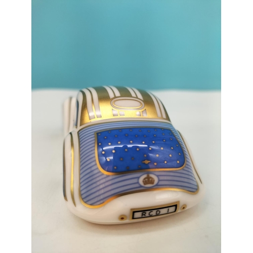 17 - Boxed Royal Crown Derby 'Car' Paperweight from the Treasures of Childhood Series. First Quality. The... 