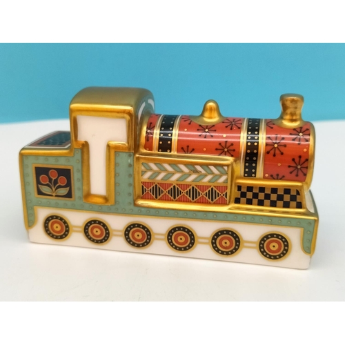 19 - Boxed Royal Crown Derby 'Steam Train' Miniature Paperweight from the Treasures of Childhood Series. ... 