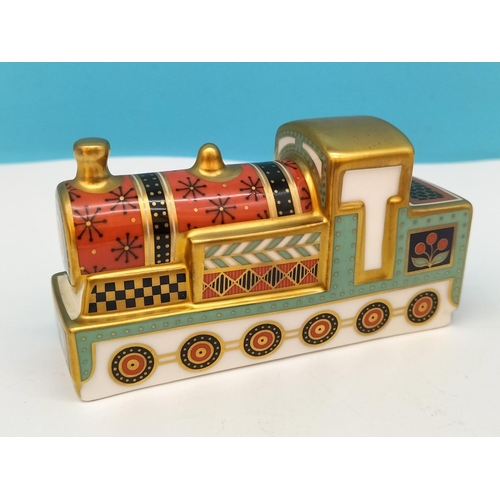 19 - Boxed Royal Crown Derby 'Steam Train' Miniature Paperweight from the Treasures of Childhood Series. ... 