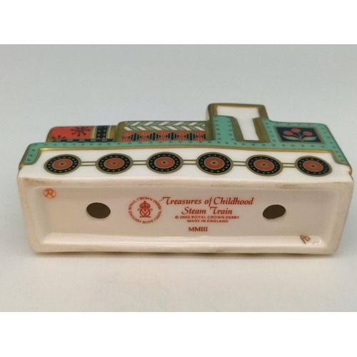 19 - Boxed Royal Crown Derby 'Steam Train' Miniature Paperweight from the Treasures of Childhood Series. ... 