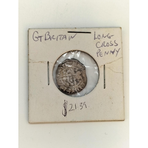 197 - English Hammered Long Cross Penny.