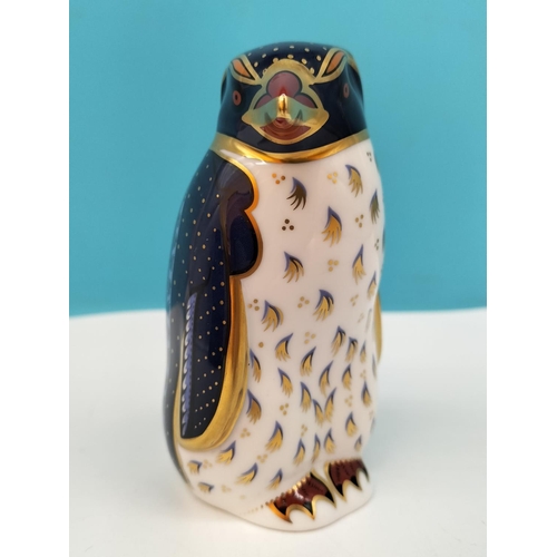 2 - Boxed Royal Crown Derby 'Rockhopper Penguin' 11cm Paperweight with Gold Stopper Designed by John Abl... 