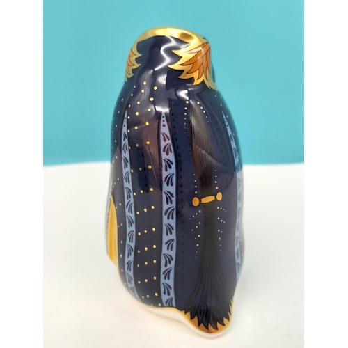 2 - Boxed Royal Crown Derby 'Rockhopper Penguin' 11cm Paperweight with Gold Stopper Designed by John Abl... 