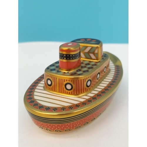 20 - Boxed Royal Crown Derby 'Tug Boat' Miniature Paperweight from the Treasures of Childhood Series. 10c... 