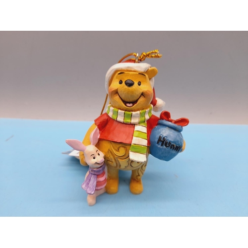 203 - New in Box Disney Traditions 8.5cm Hanging Christmas Ornament of Winnie the Pooh and Piglet.