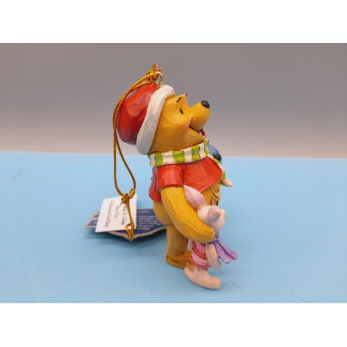 203 - New in Box Disney Traditions 8.5cm Hanging Christmas Ornament of Winnie the Pooh and Piglet.