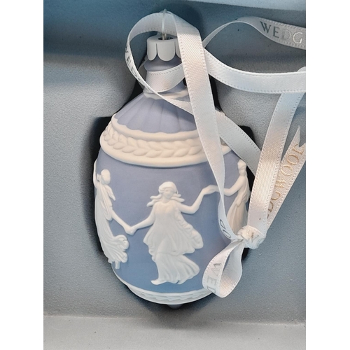 204 - Boxed Wedgwood Jasper Dancing Hours Christmas Bauble.