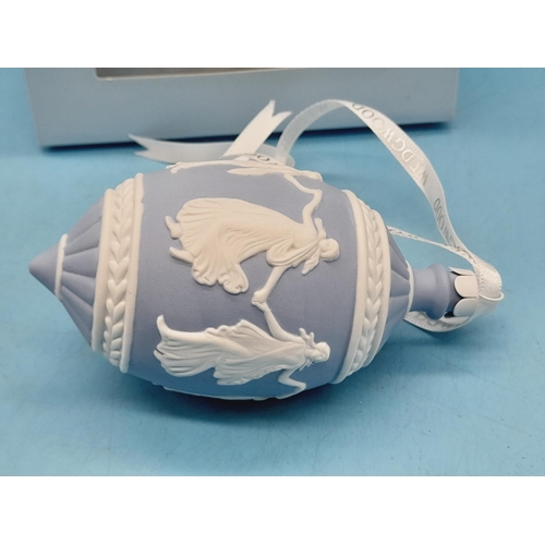 204 - Boxed Wedgwood Jasper Dancing Hours Christmas Bauble.