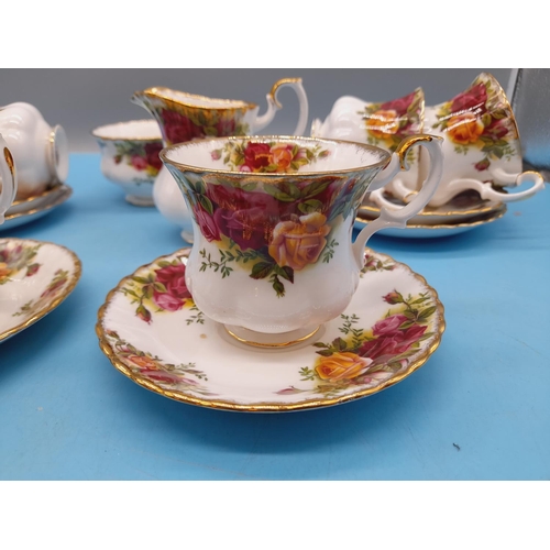 208 - Royal Albert 'Old Country Roses' Coffee Cup and Saucers (6), Milk Jug and Sugar Bowl.