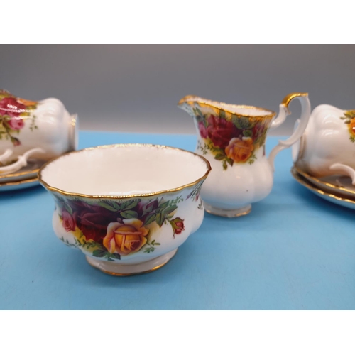 208 - Royal Albert 'Old Country Roses' Coffee Cup and Saucers (6), Milk Jug and Sugar Bowl.