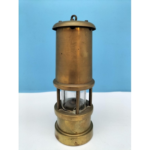 227 - Brass Miners Lamp 17cm High.