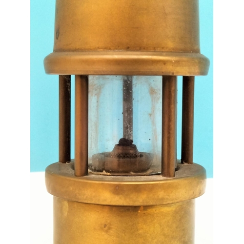 227 - Brass Miners Lamp 17cm High.