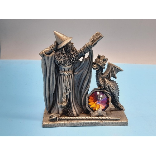 240 - Collection of Myth and Magic Pewter Collectables (5) to include The Moon Wizard, The Guardian of the... 