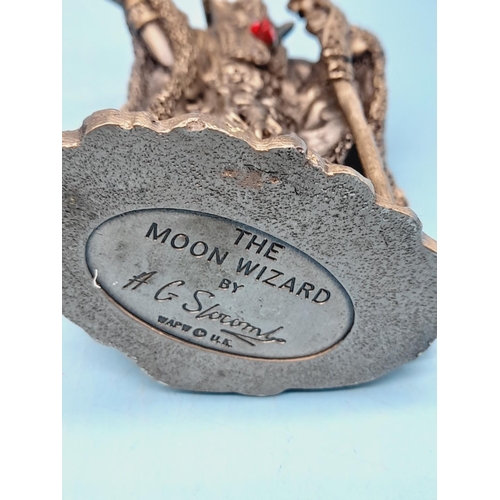 240 - Collection of Myth and Magic Pewter Collectables (5) to include The Moon Wizard, The Guardian of the... 