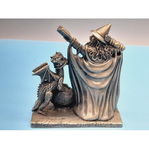 240 - Collection of Myth and Magic Pewter Collectables (5) to include The Moon Wizard, The Guardian of the... 