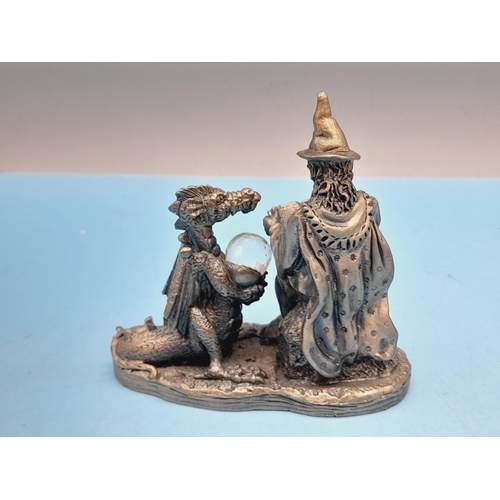 240 - Collection of Myth and Magic Pewter Collectables (5) to include The Moon Wizard, The Guardian of the... 