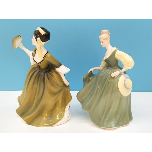 247 - Royal Doulton Lady Figures (2) 'Fair Lady' HN 2193 and 'Simone' HN 2378. Tallest 19cm. Both Seconds ... 