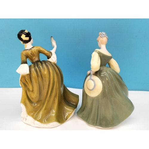 247 - Royal Doulton Lady Figures (2) 'Fair Lady' HN 2193 and 'Simone' HN 2378. Tallest 19cm. Both Seconds ... 