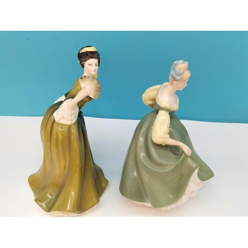 247 - Royal Doulton Lady Figures (2) 'Fair Lady' HN 2193 and 'Simone' HN 2378. Tallest 19cm. Both Seconds ... 