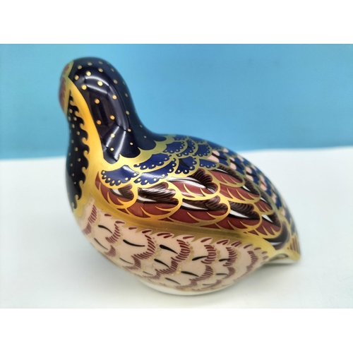 251 - Royal Crown Derby 'Partridge' Limited Edition Paperweight. This Being 1,701 of 4,500 with Gold Stopp... 