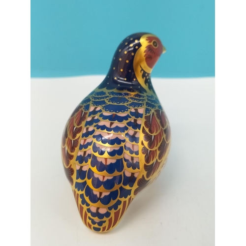 251 - Royal Crown Derby 'Partridge' Limited Edition Paperweight. This Being 1,701 of 4,500 with Gold Stopp... 